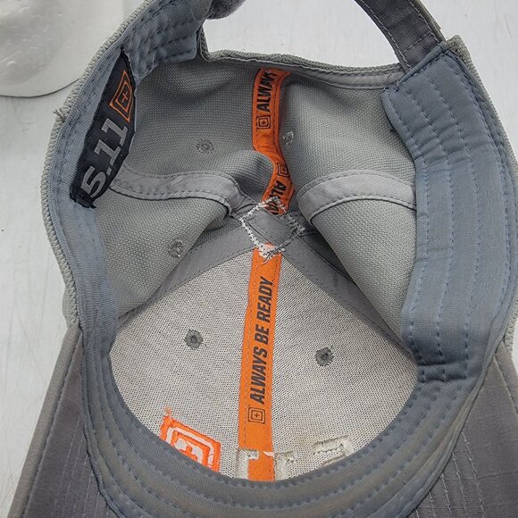 5.11 Tactical Gray Adjustable Cap With Orange Logo Embroidery Casual Outdoors - Picture 8 of 9